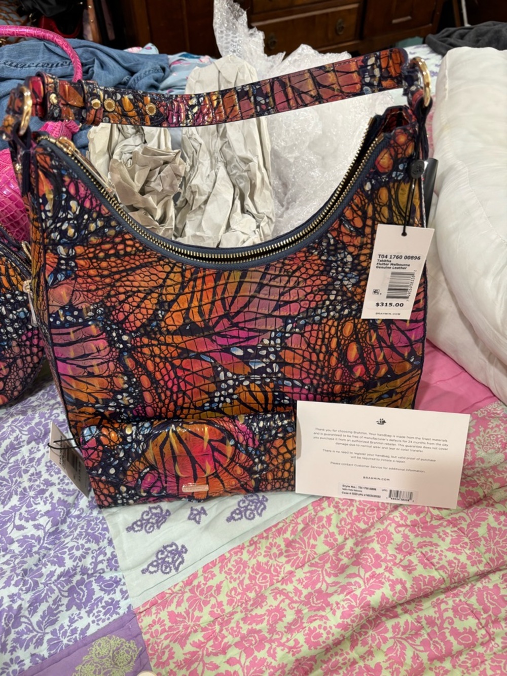 Colorful Orange Pink Multicolor Shoulder Bag